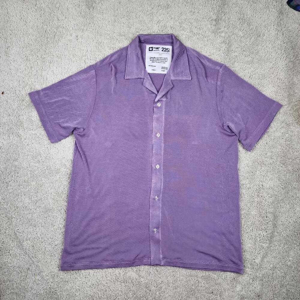 Strangers Only Base Martin 225 100% Acetate Nordstrom Shirt Size Medium M Purple